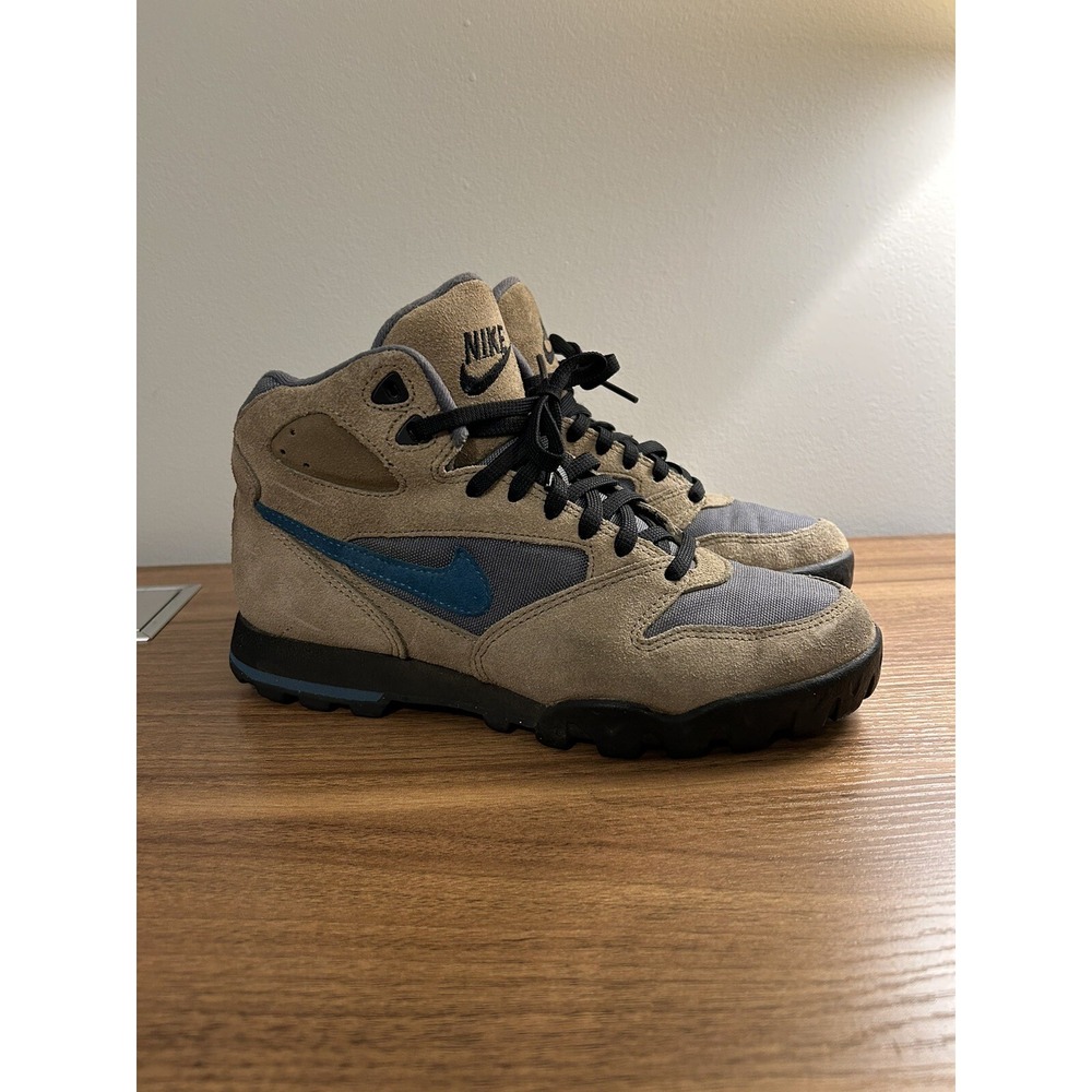Nike Vintage Caldera Suede Hiking All Terrain Boots Women's 8.5 Brown Turquoise